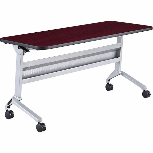 Safco Rectangle Flip-N-Go 24 x 60" Rectangular Training, 60 W, 24 L, 29 H, Laminate Top Top LF2460TSLVRMH - main