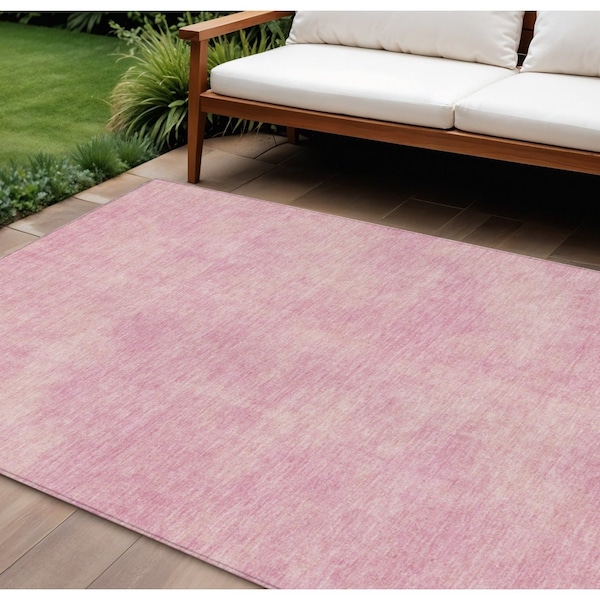 Homeroots 8' X 10' Pink Washable Indoor Outdoor Area Rug 598845 - main