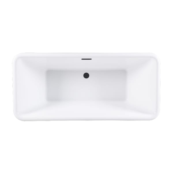 Kingston Brass 71-Inch Acrylic Oval Rectangular Double Ended Pedestal Tub with Drain, No Faucet Drillings VTSQ713224C420 - main