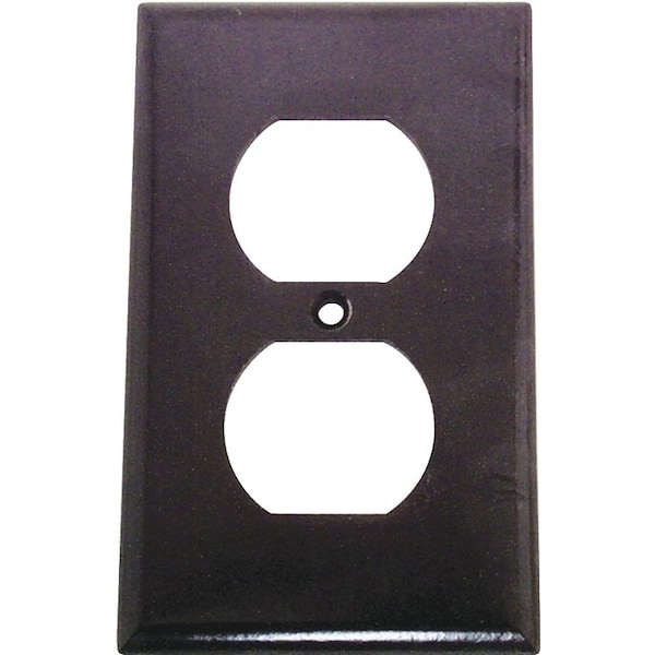 Arrow Hart Eaton Wiring Devices Receptacle Wallplate, 4-1/2 in L, 2-3/4 in W, 1 -Gang, Thermoset, Brown, High-Gloss 2132B-BOX - main