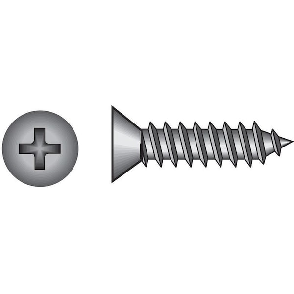 Hillman Sheet Metal Screw, Flat Head Phillips Drive, 100 PK 80152 - main