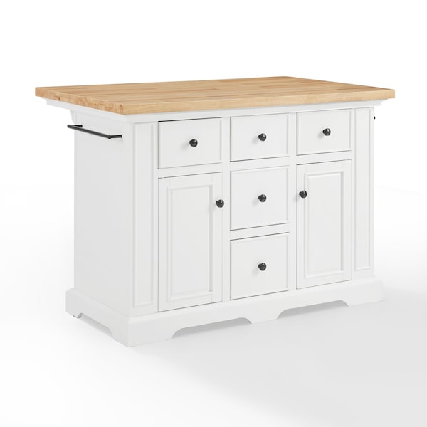 Crosley Julia Wood Top Kitchen Island KF30025WH-NA - main