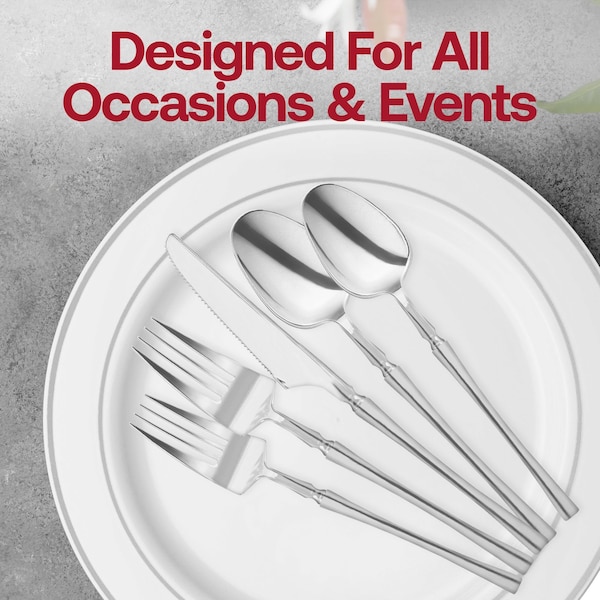Smarty Had A Party Shiny Silver Moderno Disposable Plastic Dessert Forks, 240PK 9340-SSF-CASE - main