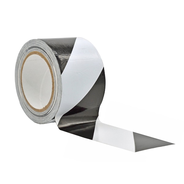 Wod Tape PVC, Black/White, 3 inch (72mm) W., 7 mil Thickness, 16 PK WOD VSWT187-03000-16-18-BW - main
