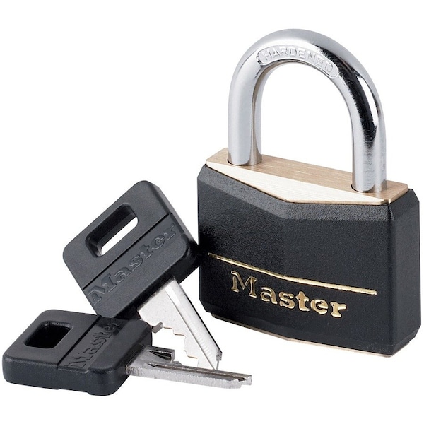 Master Lock 1-5/16 in. H X 1/2 in. W X 1-9/16 in. L Vinyl Covered Double Locking Covered Padlock 141D - main