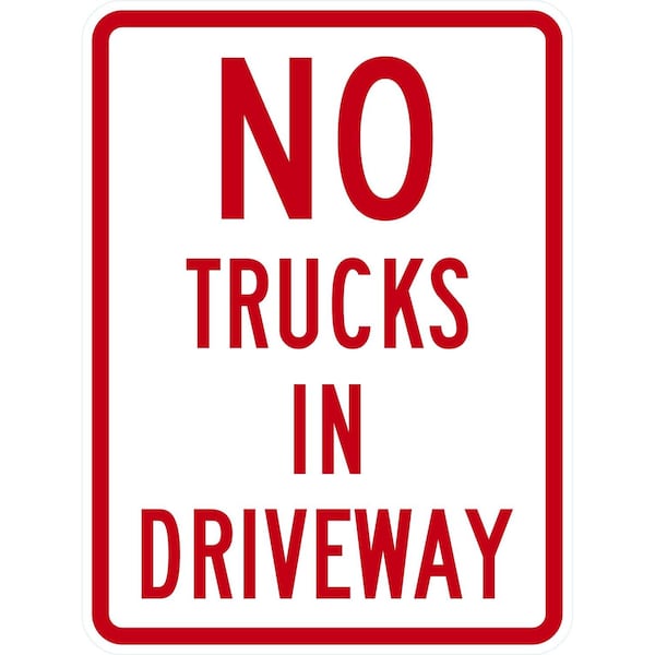 Lyle No Trucks In Driveway, 18x24, High Intensity Prismatic, White G-10692-HI_18x24 - main