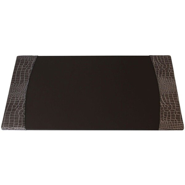 Dacasso Protacini Castlerock Gray Italian Patent Leather 34 x 20 Side-Rail Desk Pad P6201 - main