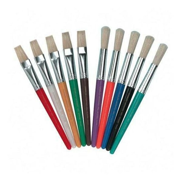Charles Leonard Creative Arts™ Stubby Flat Brushes, Assorted Colors, PK30 73290 - main