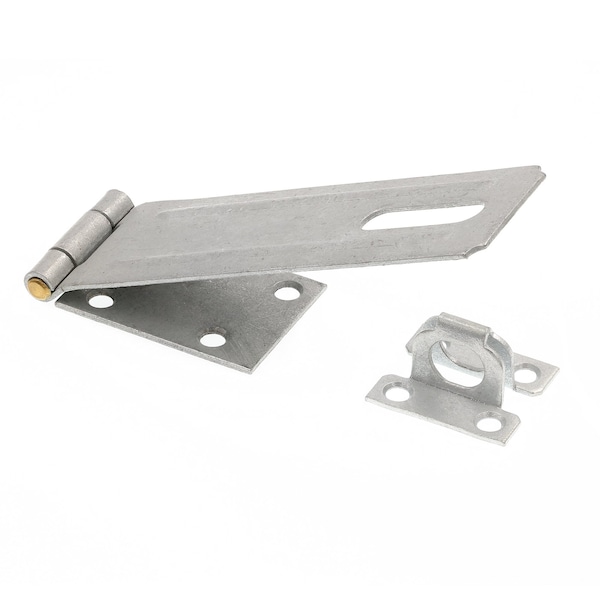 Prime-Line Door and Gate Safety Hasp Hinge Latch with Fixed Staple 6 inch Galvanized with Solid Brass Pin U 117213 - main