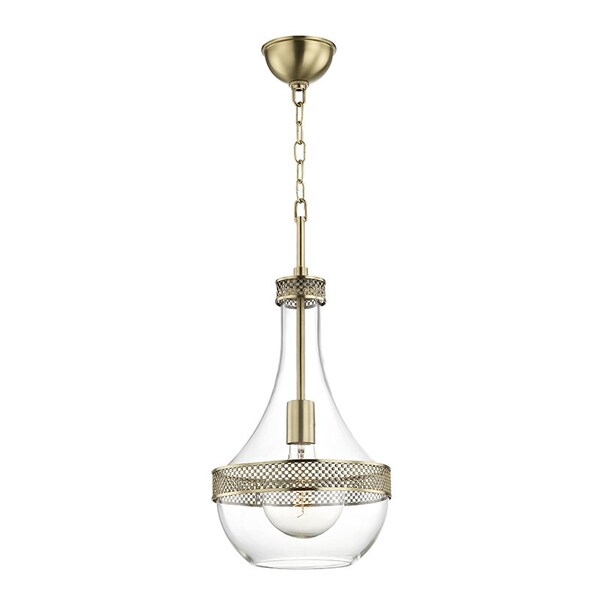 Hudson Valley Lighting Hagen 1 Light Pendant 10.75 In. Aged Brass 1810-AGB - main