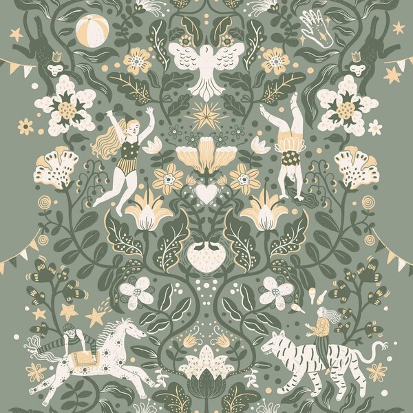 York Wallcoverings Cirkus Sea Green Wallpaper MB29027 - main