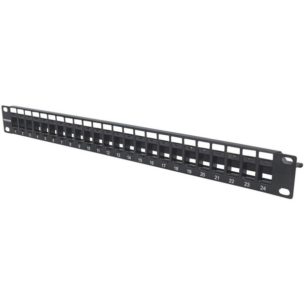 Intellinet Network Solutions BLANK PATCH PANEL; 24-PORT, 1 U, BLACK, 720847 - main