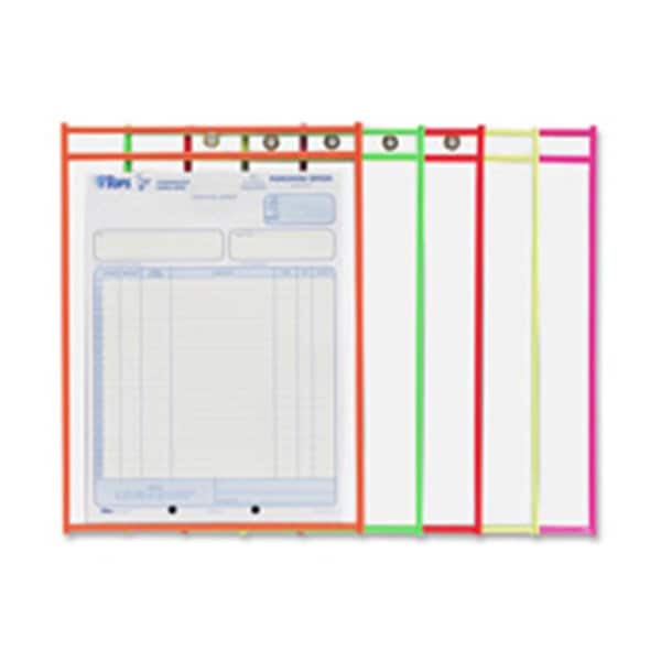 C-Line Products C-Line Shop Ticket Holder, 9 in. x 12 in., Metal Eyelet, Neon Red C-463890 - main