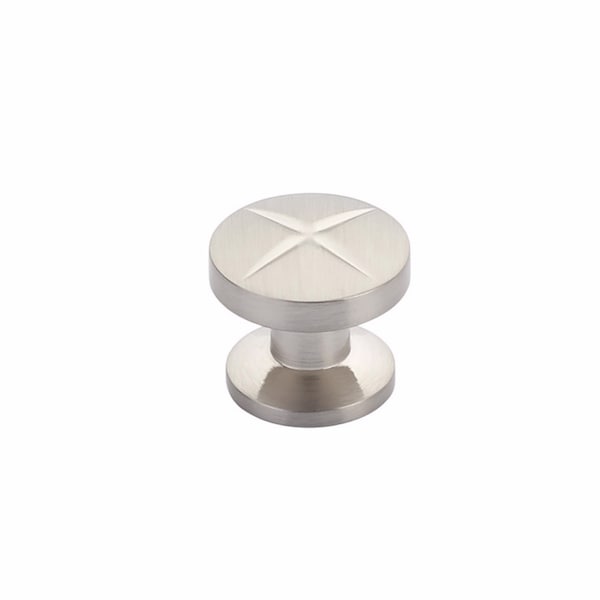 Schaub 1-3/8in Grooved Northport Round Cabinet Knob Brushed Nickel Finish 210-BN - main