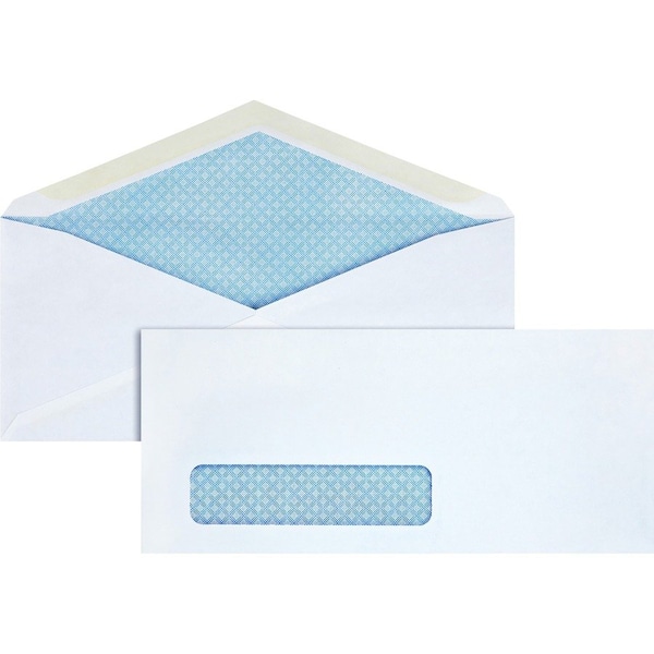 Business Source Window Envelope, White, Gummed Flap, PK5 BSN42205 - main