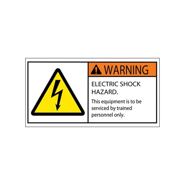 Bsc Preferred 2 x 4'' - Warning Electric Shock Hazard Durable Safety Label DSL519 - main