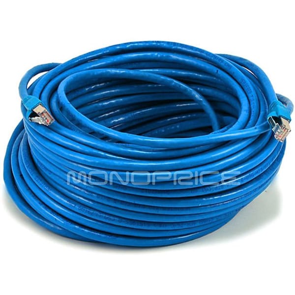 Monoprice STP Cable, 500MHz, 24AWG, Blue, 100ft 5907 - main