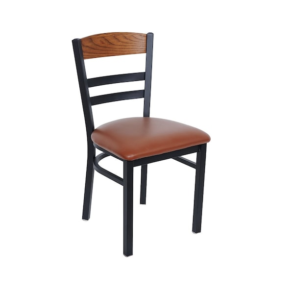 Bfm Seating Barrick Steel Wood Back Chair - Grade 2 Upholstered Seat, Autumn Ash Back - Sand Black Finish 2165CVNS008-AASB - main
