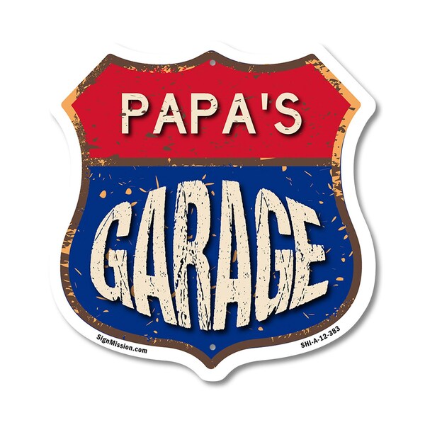 Signmission Papa's Garage, 12 Inch X 12 Inch, Aluminum Metal Sign SHI-A-12-383-PAPA - main