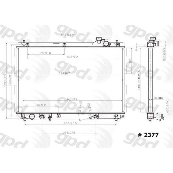 Global Parts Distributors Global Radiator 2377C - main