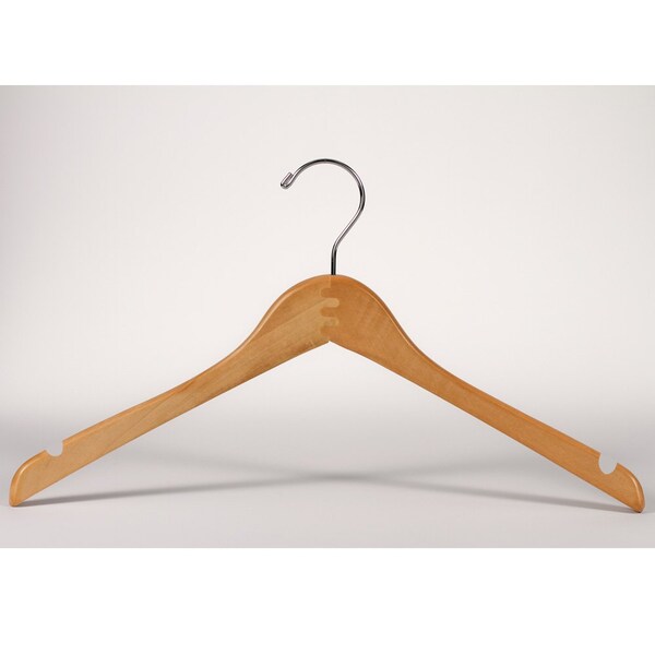 Specialty Store Services 17 In. Outerwear Natural Wood Hanger 5041-50 - main