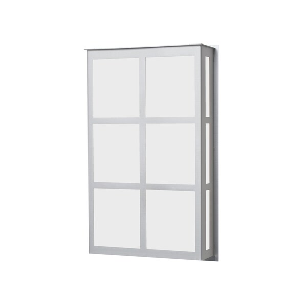 Besa Lighting Bree 16 Outdoor Sconce, White Acrylic, Silver Finish, 2x60W Incandescent BREE16-WA-SL - main