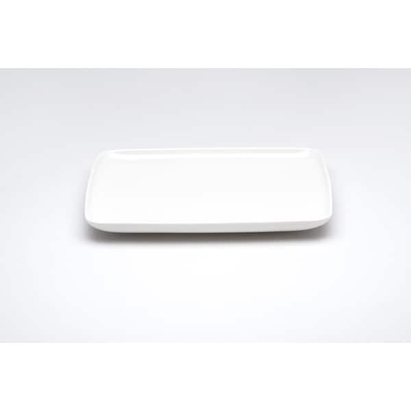 Homeroots White Six Piece Rectangle Porcelain Service For Six Dinner Plate Set 483487 - main