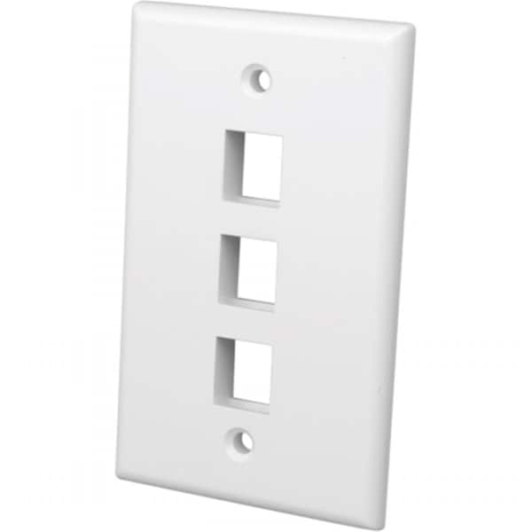Vanco Vanco International- Inc Vanco 3 Port Keystone Wallplate White 820103 - main