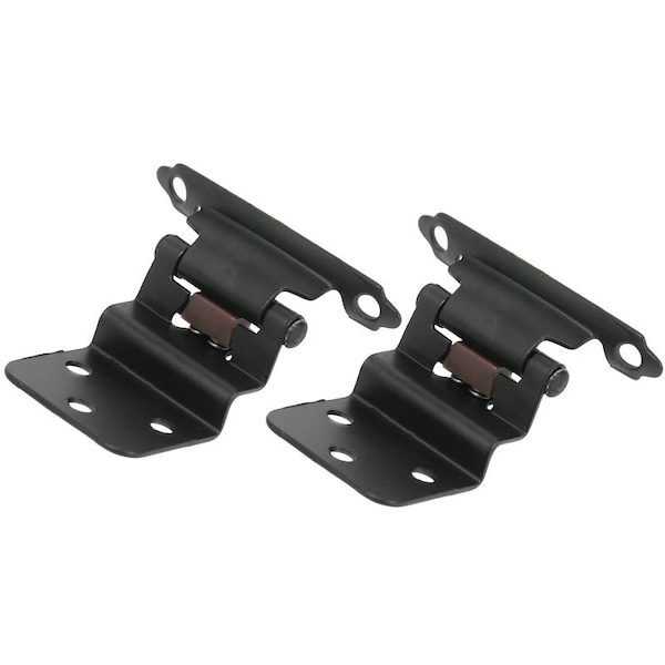 Laurey Hinge, 3/8 in Inset, Self Close, Matte Black 28620 - main