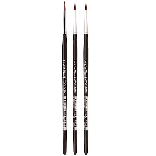 Da Vinci TOP-ACRYL Red-Brown Brush, Synthetic, Acrylic & Oil, Round, Series 7785K, Size 2, 3PK VA-7785K_2 - main
