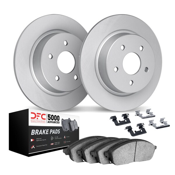 Dynamic Friction Co DFC Geospec Rotors with 5000 Advanced Brake Pads includes Hardware 4512-47064 - main