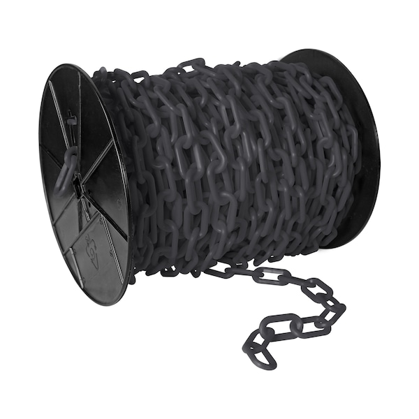 Mr. Chain 2" x 125' Slate Gray Plastic Safety Chain - Reel 50157 - main
