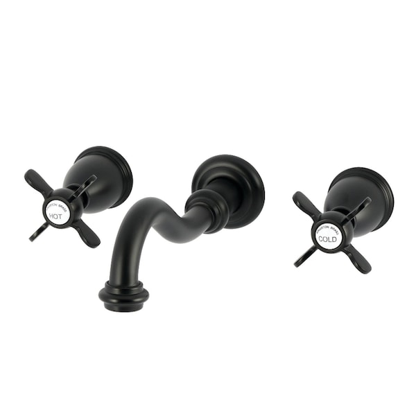 Kingston Brass Two-Handle Wall Mount Tub Faucet, Matte Black KS3020BEX - main