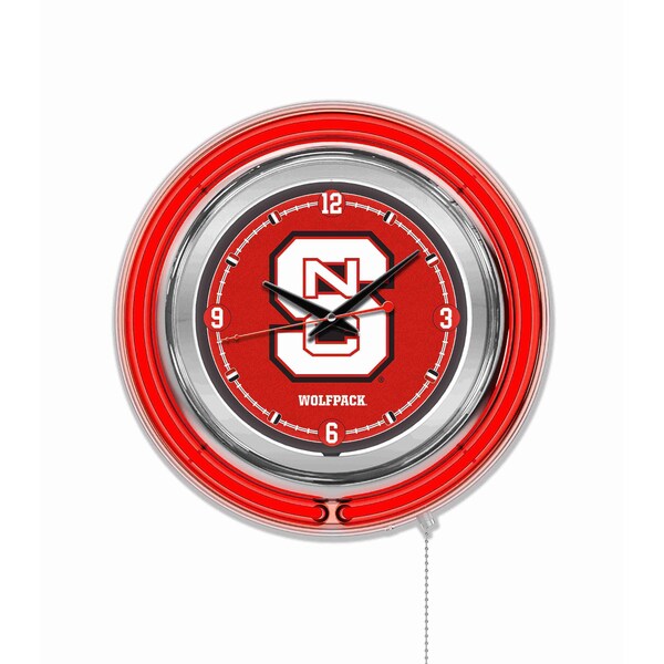 Holland Bar Stool Co North Carolina State University Double Neon 15" Clock Clk15NCarSt - main