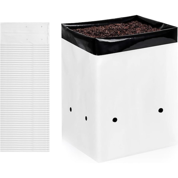 Ipower 50-Pack 2 Gallon Black-and-White Material Grow Bags, 50PK GLGROWBAGFILM2X50 - main