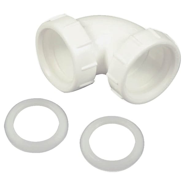 Danco Elbow Tube, 1-1/2 in, Slip-Joint, PVC, White 94034 - main
