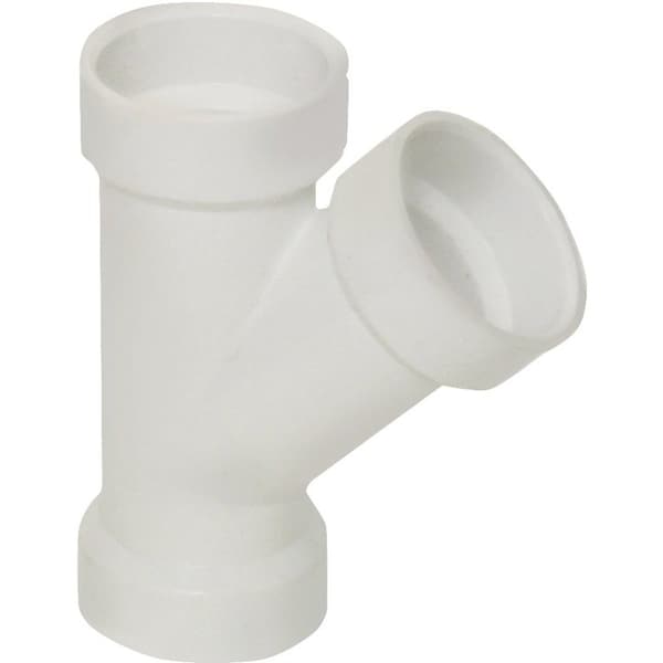 Genova CANPLAS Pipe Wye, 112 in, Hub, PVC, White, SCH 40 Schedule 192301L - main