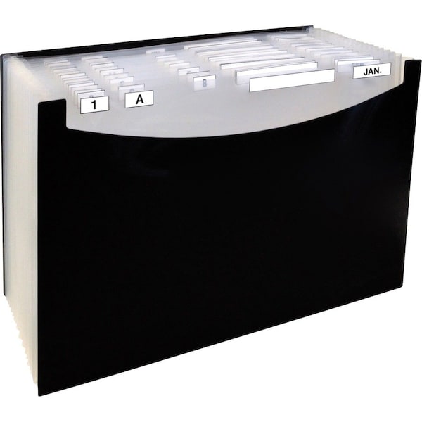 C-Line Products 48221 21-Pocket Stand-Up Design Expanding File; Black 48221 - main