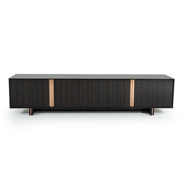 Homeroots 87in Ebony Enclosed Storage TV Stand 473292 - main