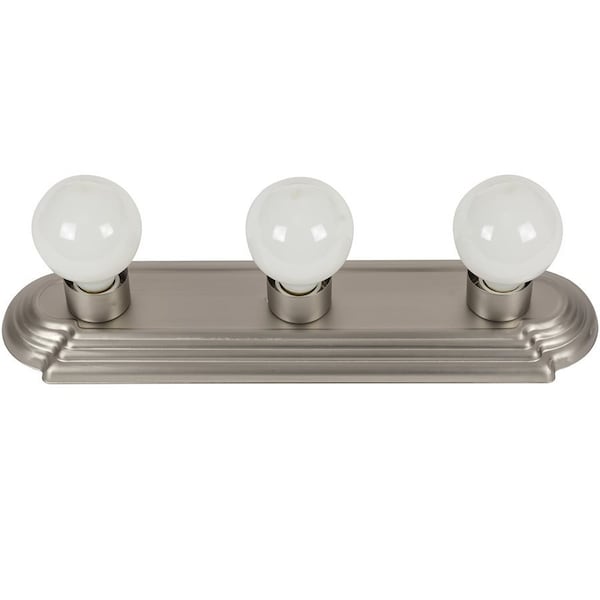 Sunlite 3 Lamp Vanity Globe Style Fixture, Brushed Nickel Finish 45000-SU - main