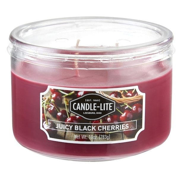 Candle-Lite Scented Terrace Jar Candle, Juicy Black Cherries Fragrance, Burgundy Candle 1879565 - main