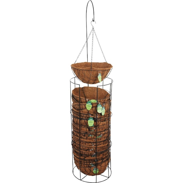 Best Garden 14'' Steel Rod Black Powder Coat Hanging Plant Basket HB1301-14-30 - main
