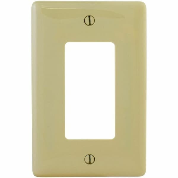 Hubbell Wiring Device-Kellems WallPlate, Decorator-Rocker, Ivory, Nylon NPJJ26I - main