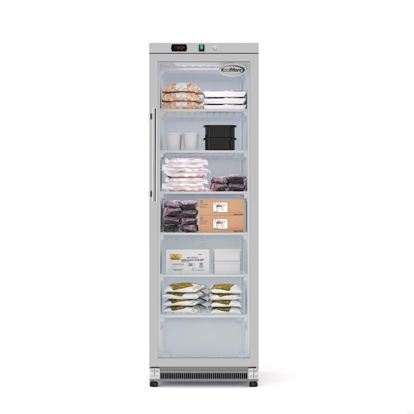 Koolmore 12 Cu. ft. Commercial Freezer with Glass Door in Stainless Steel - Manual Defrost KM-FMD12SGD KM-FMD12SGD - main