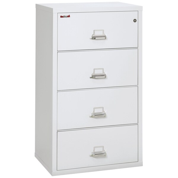 Fireking 4 Drawer, 1 Hr Fire & Impact Rated, 31" Wide Lateral Arctic White 4-3122-CAW - main