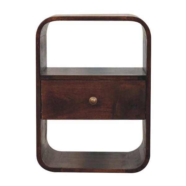 Homeroots 22" Brown Solid Wood One Drawer Nightstand 651752 - main