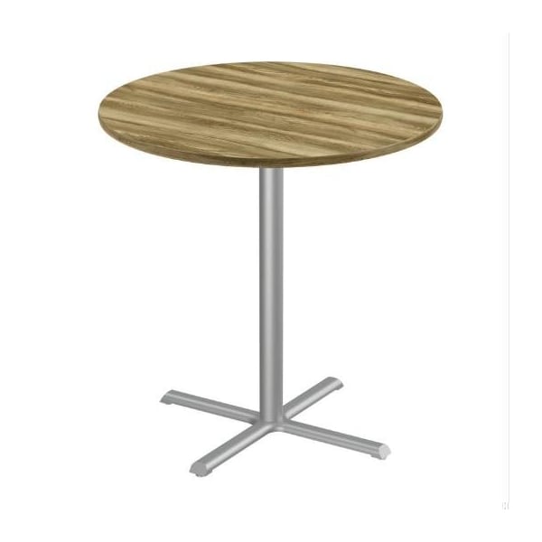 Correll Round Cafe Table, 30 in W, 30 in L, 42 in H, Particleboard Top, Colonial Hickory SXB30R-53-98-53 - main