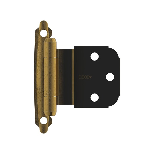 Amerock 3/8in 10 mm Inset Self-Closing, Face Mount Antique Brass Hinge - 1 Pair BPR7628AE - main