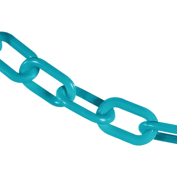 Mr. Chain 2" x 100' Turquoise Heavy Duty Plastic Safety Chain 51056-100 - main