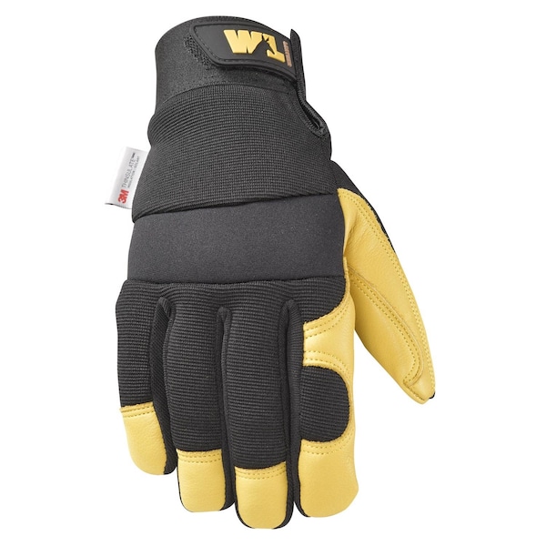 Wells Lamont Wells Lamont Men's Saddletan Grain Winter Work Gloves Black/Yellow M 1 pair 3233M - main